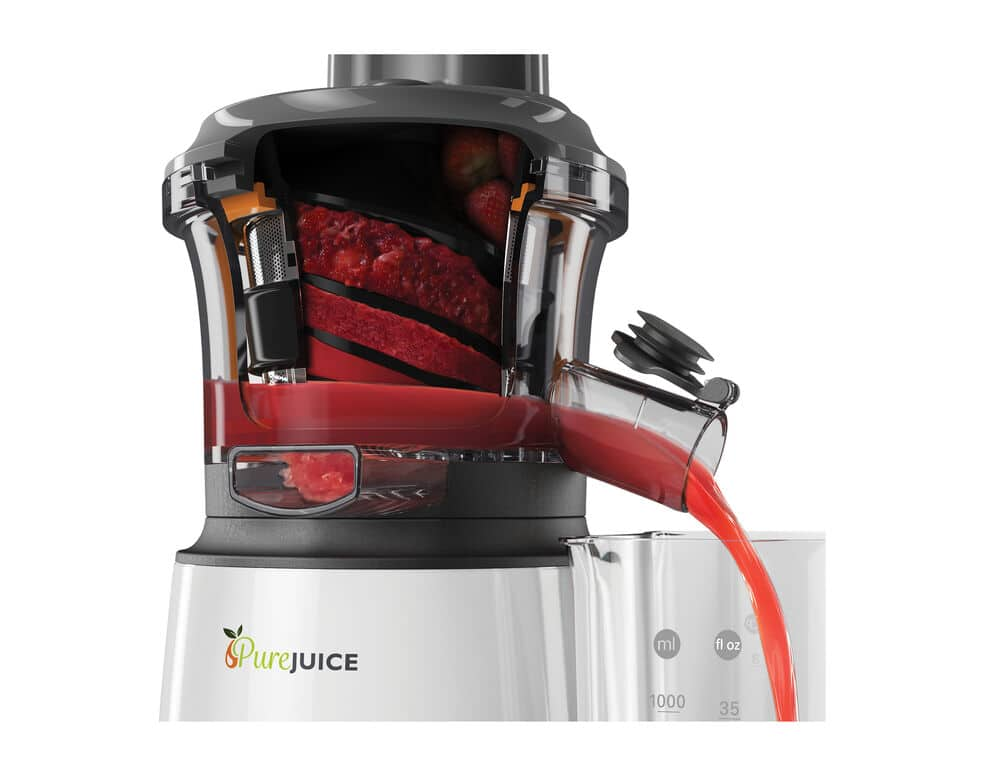 Kenwood JMP601SI PureJuice Estrattore di Succo a Freddo, Centrifuga Slow  Juicer con Accessorio Sorbetto, 150 W, 1.3 Litri, Plastica, Argento