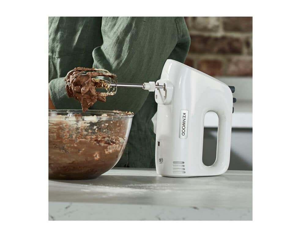 Kenwood Handmixer, 450W, 5 Speeds, Stainless Steel Kneaders and Beaters for  Durability and Strength HMP30.A0SI- Silver